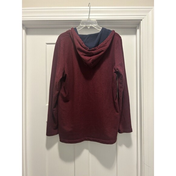 L.L. BEAN WOMEN'S LONG SLEEVE PULLOVER HOODIE With LOGO 4 Button SIZE LARGE - Picture 5 of 5